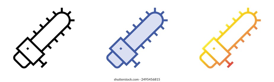 mechanical saw icon. Linear, Blue Fill and Gradient Style Design Isolated On White Background