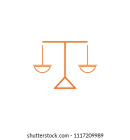 Mechanical scales balance line vector icon