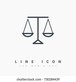 Mechanical Scales Balance Line Vector Icon