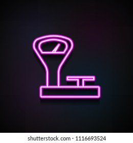 mechanical scales icon. Element of Minimalistic  icons for mobile concept and web apps. Neon mechanical scales icon can be used for web and mobile on dark gradient background