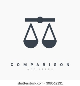 Mechanical scales. Isolated minimal single flat icon in black and white colors. Line vector icon for websites and mobile minimalist flat design. Modern trend concept design style illustration symbol