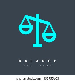 Mechanical scales isolated minimal single flat icon. Balance line vector icon for websites and mobile minimalist flat design. 