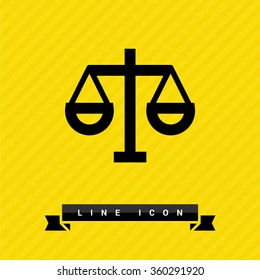 Mechanical scales isolated minimal single flat icon. Balance line vector icon for websites and mobile minimalist flat design. 