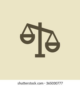 Mechanical scales isolated minimal single flat icon. Balance line vector icon for websites and mobile minimalist flat design. 