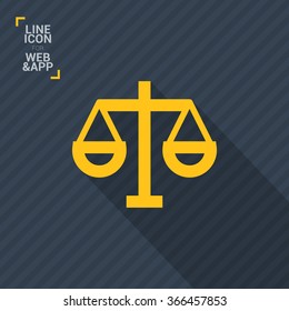 Mechanical scales isolated minimal single flat icon. Balance line vector icon for websites and mobile minimalist flat design. 