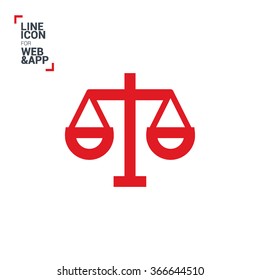 Mechanical scales isolated minimal single flat icon. Balance line vector icon for websites and mobile minimalist flat design. 