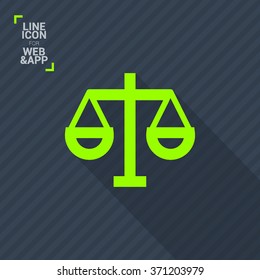 Mechanical scales isolated minimal single flat icon. Balance line vector icon for websites and mobile minimalist flat design. 
