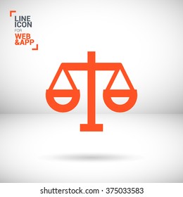 Mechanical scales isolated minimal single flat icon. Balance line vector icon for websites and mobile minimalist flat design. 