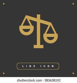Mechanical scales isolated minimal single flat icon. Balance line vector icon for websites and mobile minimalist flat design. 