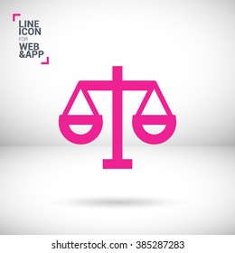 Mechanical scales isolated minimal single flat icon. Balance line vector icon for websites and mobile minimalist flat design. 