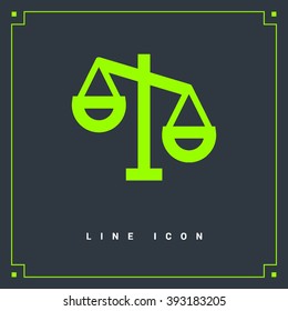 Mechanical scales isolated minimal single flat icon. Balance line vector icon for websites and mobile minimalist flat design. 