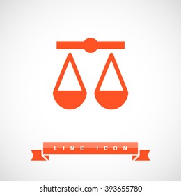 Mechanical scales isolated minimal single flat icon. Balance line vector icon for websites and mobile minimalist flat design.