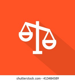 Mechanical scales isolated minimal single flat icon. Balance line vector icon for websites and mobile minimalist flat design. 