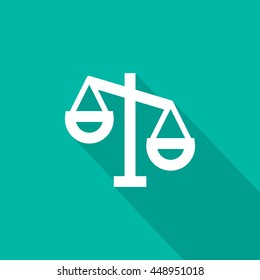 Mechanical scales isolated minimal single flat icon. Balance line vector icon for websites and mobile minimalist flat design. 