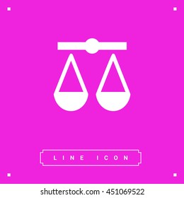 Mechanical scales isolated minimal single flat icon. Balance line vector icon for websites and mobile minimalist flat design.
