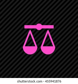 Mechanical scales isolated minimal single flat icon. Balance line vector icon for websites and mobile minimalist flat design.