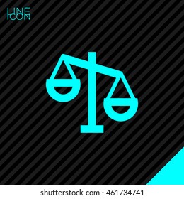 Mechanical scales isolated minimal single flat icon. Balance line vector icon for websites and mobile minimalist flat design. 