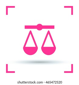 Mechanical scales isolated minimal single flat icon. Balance line vector icon for websites and mobile minimalist flat design.