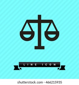 Mechanical scales isolated minimal single flat icon. Balance line vector icon for websites and mobile minimalist flat design. 