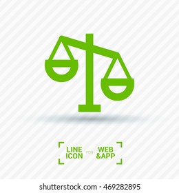 Mechanical scales isolated minimal single flat icon. Balance line vector icon for websites and mobile minimalist flat design. 