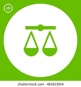 Mechanical scales isolated minimal single flat icon. Balance line vector icon for websites and mobile minimalist flat design.