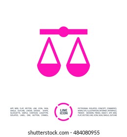 Mechanical scales isolated minimal single flat icon. Balance line vector icon for websites and mobile minimalist flat design.