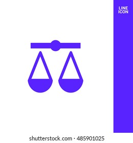 Mechanical scales isolated minimal single flat icon. Balance line vector icon for websites and mobile minimalist flat design.