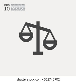Mechanical scales isolated minimal single flat icon. Balance line vector icon for websites and mobile minimalist flat design. 