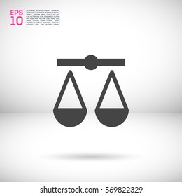 Mechanical scales isolated minimal single flat icon. Balance line vector icon for websites and mobile minimalist flat design.