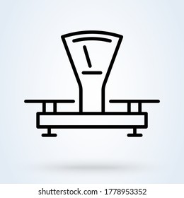 Mechanische Waagen alte Linie. Vektorgrafik Einfache, moderne Icon-Design-Illustration.