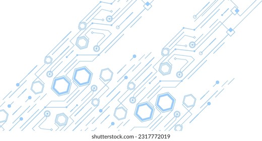 Mechanical scheme, drawing with hexagon and geometric parts of mechanism.Vector illustration .