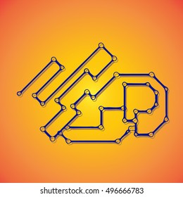 Mechanical schemes, vector engineering drawing with geometric parts mechanism. Futuristic industrial project can be used in web design and as wallpaper.