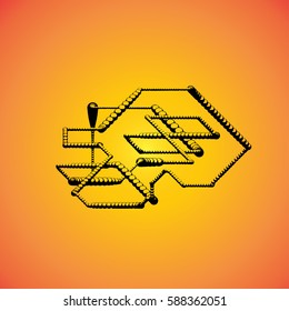 Mechanical schemes, vector engineering drawing with geometric parts mechanism. Futuristic industrial project can be used in web design and as wallpaper