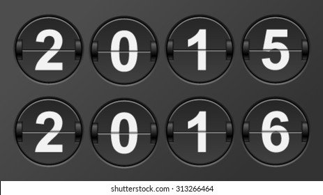 Mechanical scoreboard calendar 2015-2016.