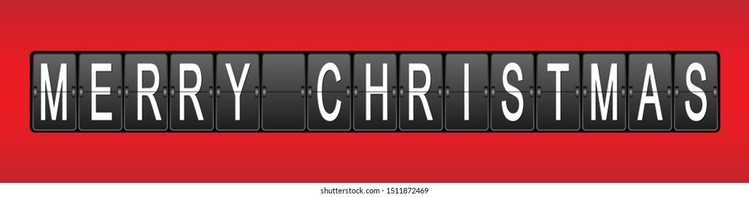 Mechanical scoreboard with the inscription MERRY CHRISTMAS for the design and decoration of congratulations