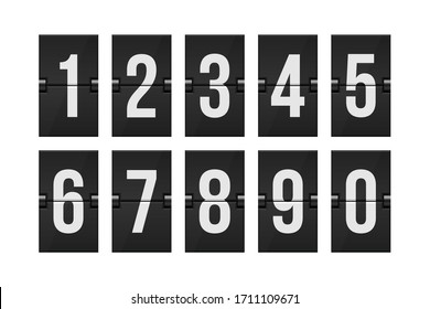 Mechanical scoreboard numbers vector illustration