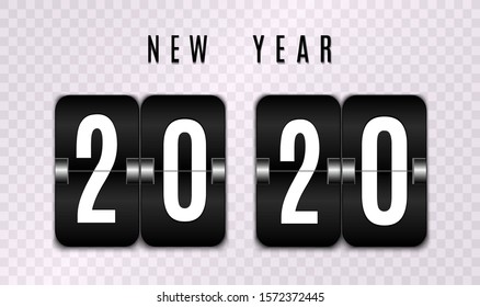 Mechanical scoreboard. Set of numbers isolated on transparent background. Hour counter Retro vintage countdown design with time. Numbers. Vector templat	
