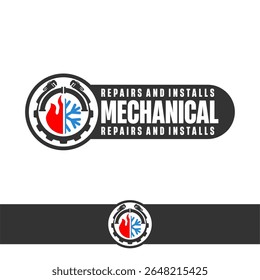 Mechanical Service Care Repairs and Installs for Plumbing HVAC Electican Home Service Logo Template Vector