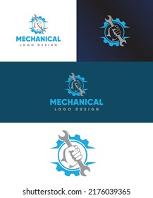 Mechanical Service Logo Design Template Stock Vector (Royalty Free ...