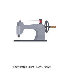 Mechanical sewing machine, vector illustration