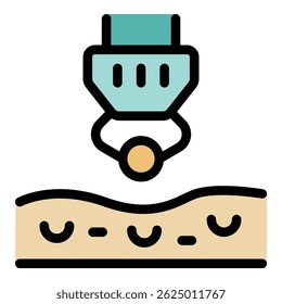 Amostrador de solo mecânico coletando amostra de terra, ideal para agricultura, ciência ambiental e levantamentos geológicos