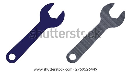 Mechanical spanner instrument vector illustration, professional hardware workshop equipment.