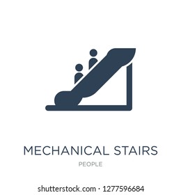 mechanical stairs icon vector on white background, mechanical stairs trendy filled icons from People collection, mechanical stairs vector illustration