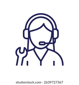 Mechanical Support A WrenchWielding Hero. Icon symbol illustration