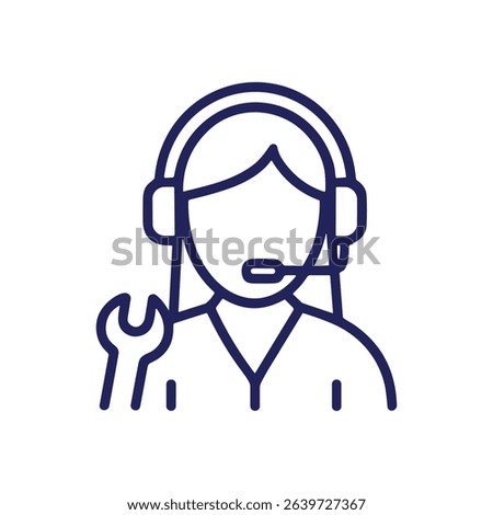 Mechanical Support A WrenchWielding Hero. Icon symbol illustration