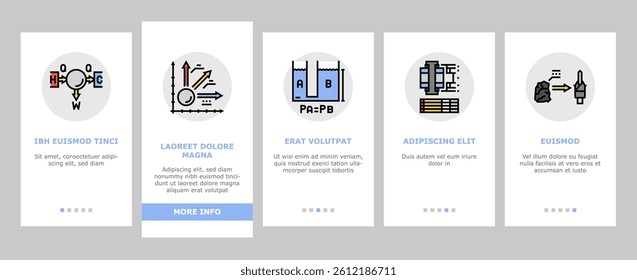 mechanical technology engineer onboarding mobile vector. industry machinery, machine blueprint work factory, construction worker, production mechanical technology engineer Illustrations