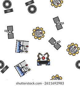 mechanical technology engineer vector seamless pattern thin line illustration