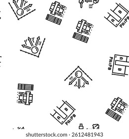 mechanical technology engineer vector seamless pattern thin line illustration
