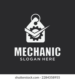 Mechanical technology logo, gear and piston combination logo symbol. engine parts