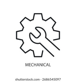 Iconos mecánicos de vectores de línea delgada.